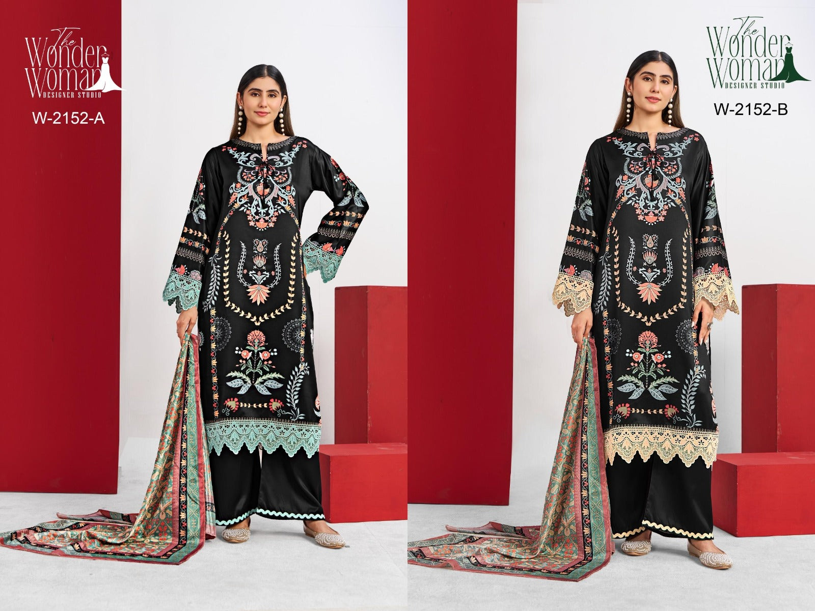 W 2152 Ab The Wonder Woman Pakistani Readymade Suits Wholesaler India