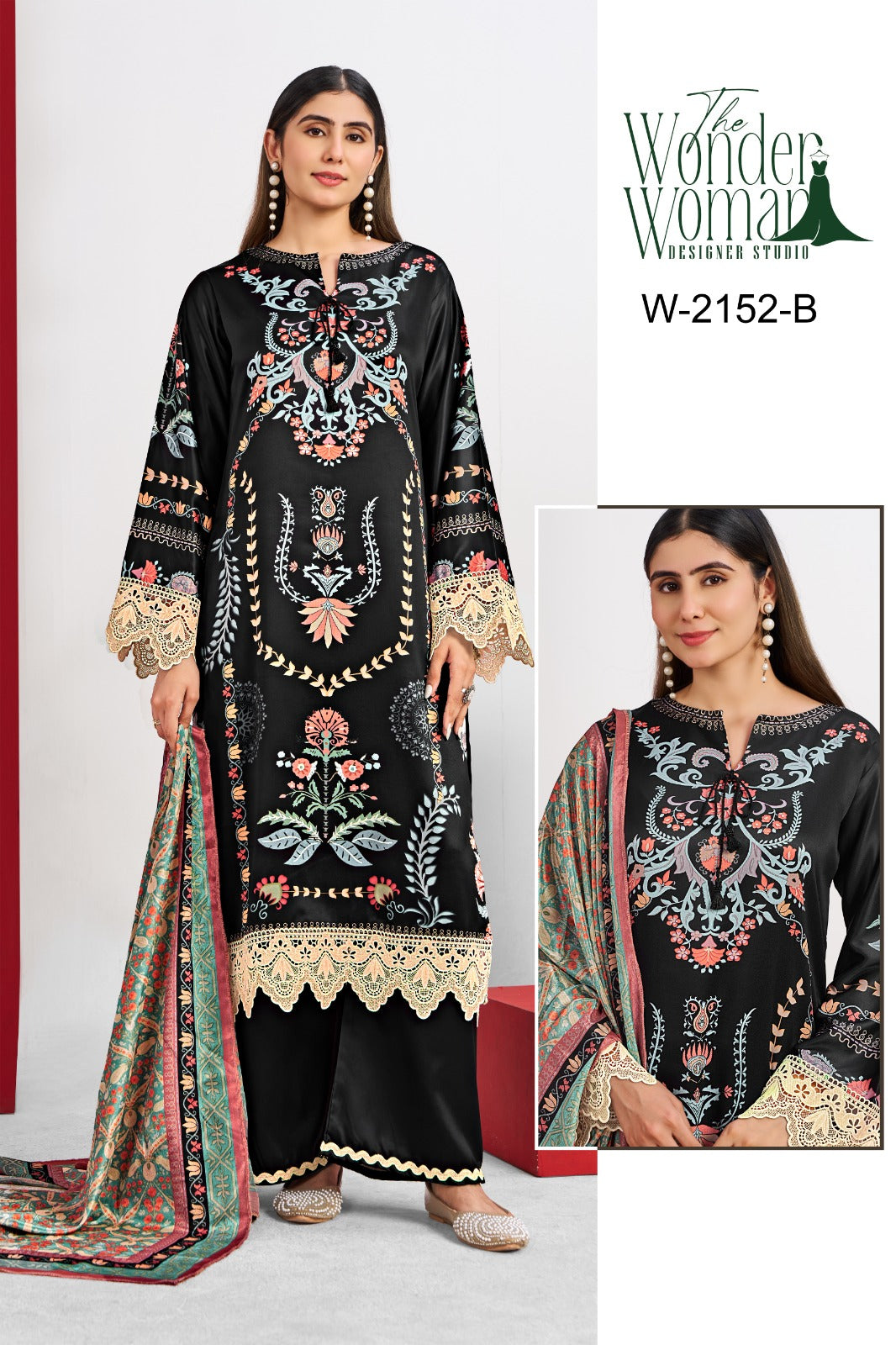 W 2152 Ab The Wonder Woman Pakistani Readymade Suits Wholesaler India