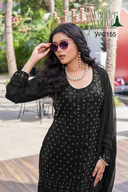 W 2155 The Wonder Woman Fox Georgette Readymade Pant Style Suits Exporter Gujarat