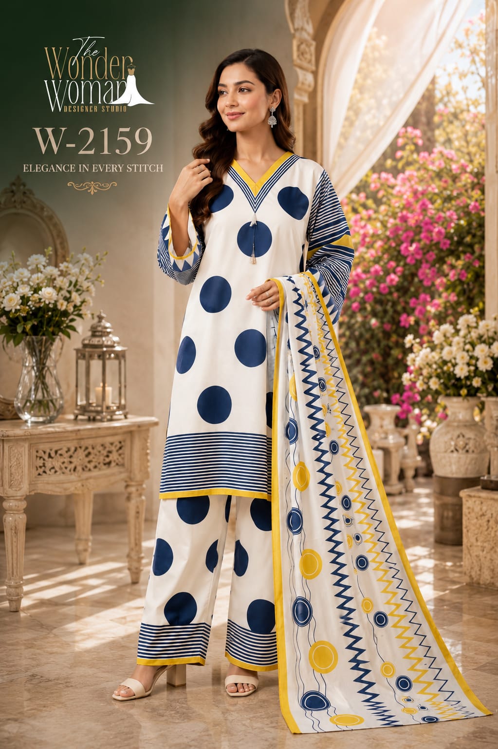 W 2159 The Wonder Woman Silk Satin Readymade Pant Style Suits Wholesale Rate