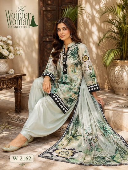 W 2162 The Wonder Woman Satin Readymade Suits Exporter Gujarat