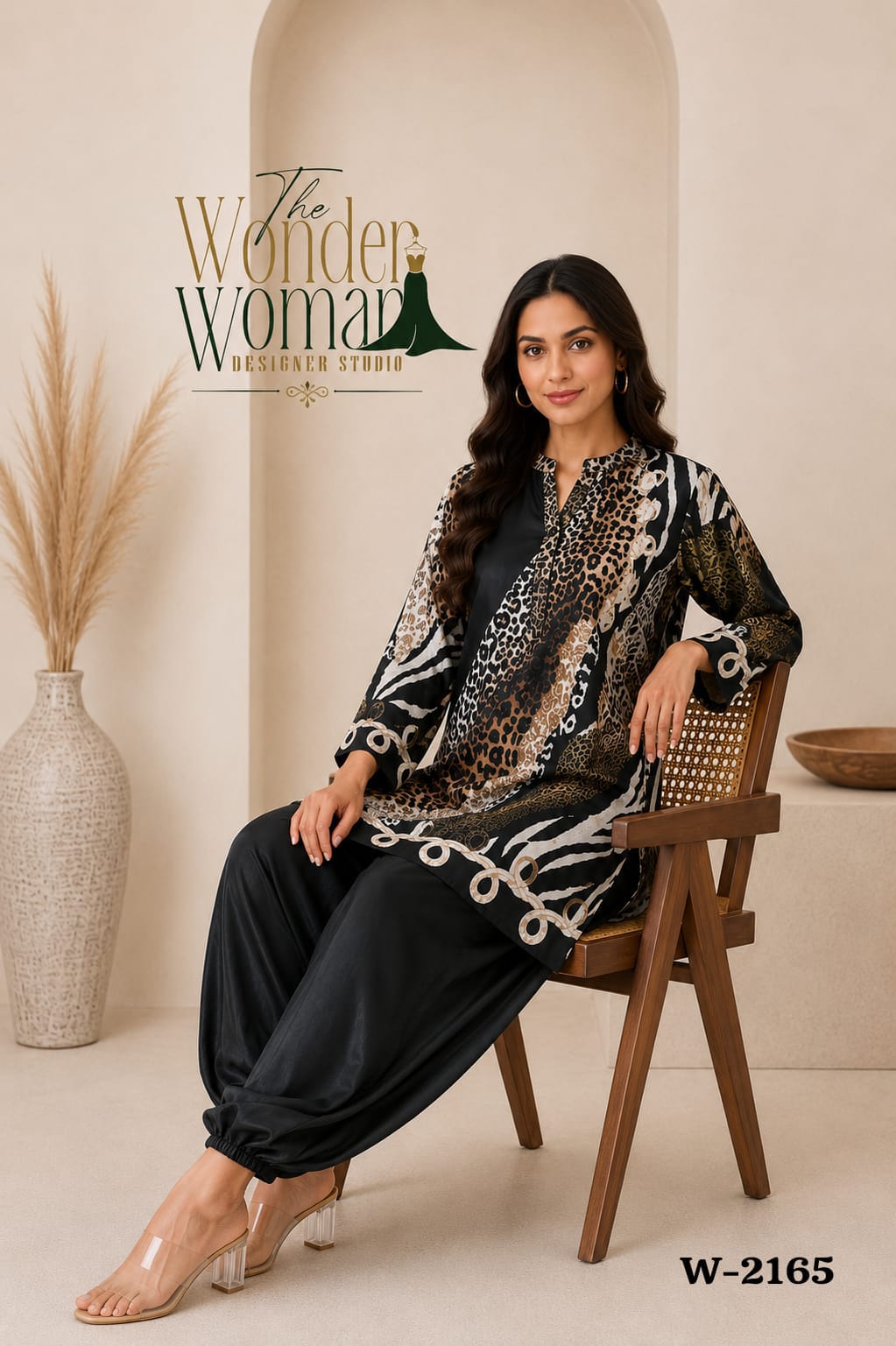 W 2165 The Wonder Woman Satin Kurti Bottom Set Supplier