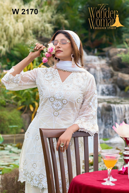 W 2170 The Wonder Woman Georgette Readymade Plazzo Style Suits Manufacturer Ahmedabad
