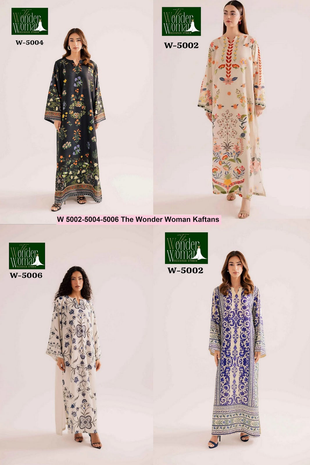 W 5002-5004-5006 The Wonder Woman Mal Satin Kaftans Wholesaler Ahmedabad