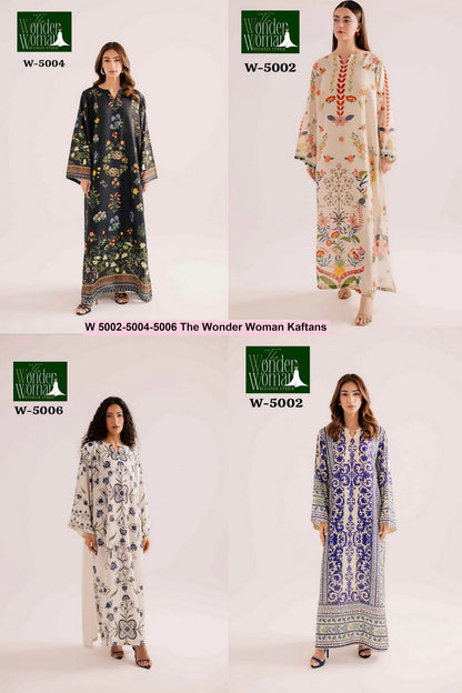 W 5002-5004-5006 The Wonder Woman Mal Satin Kaftans Wholesaler Ahmedabad