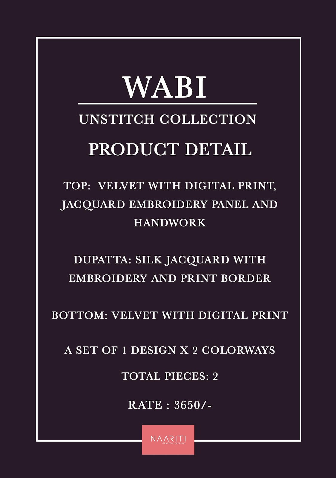 Wabi Naariti Velvet Suits Supplier India