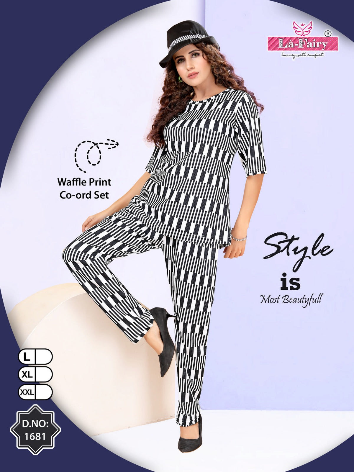 Waffle Print Design 1681 La Fairy Imported Co Ord Set Wholesaler Gujarat