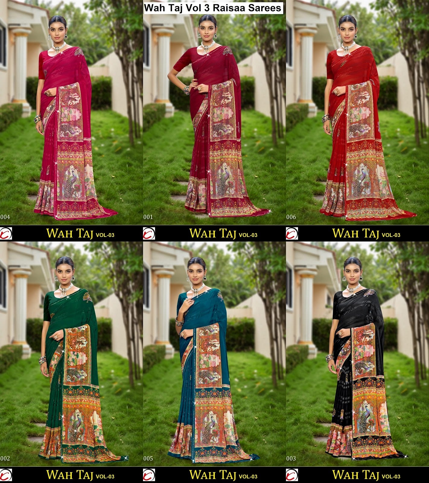 Wah Taj Vol 3 Raisaa Weightless Sarees Exporter