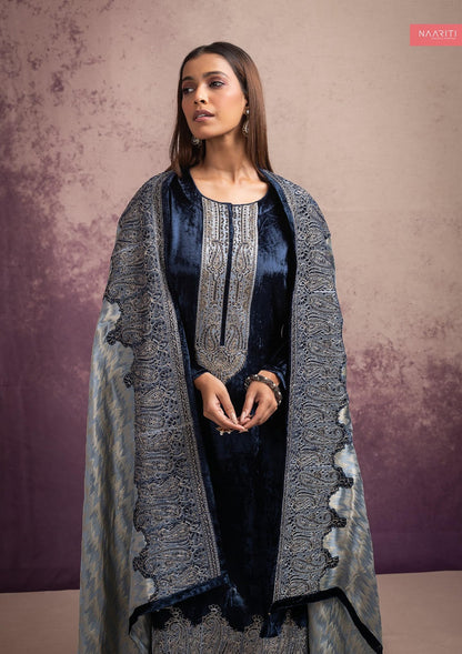 Wahdeez Naariti Velvet Suits Wholesale