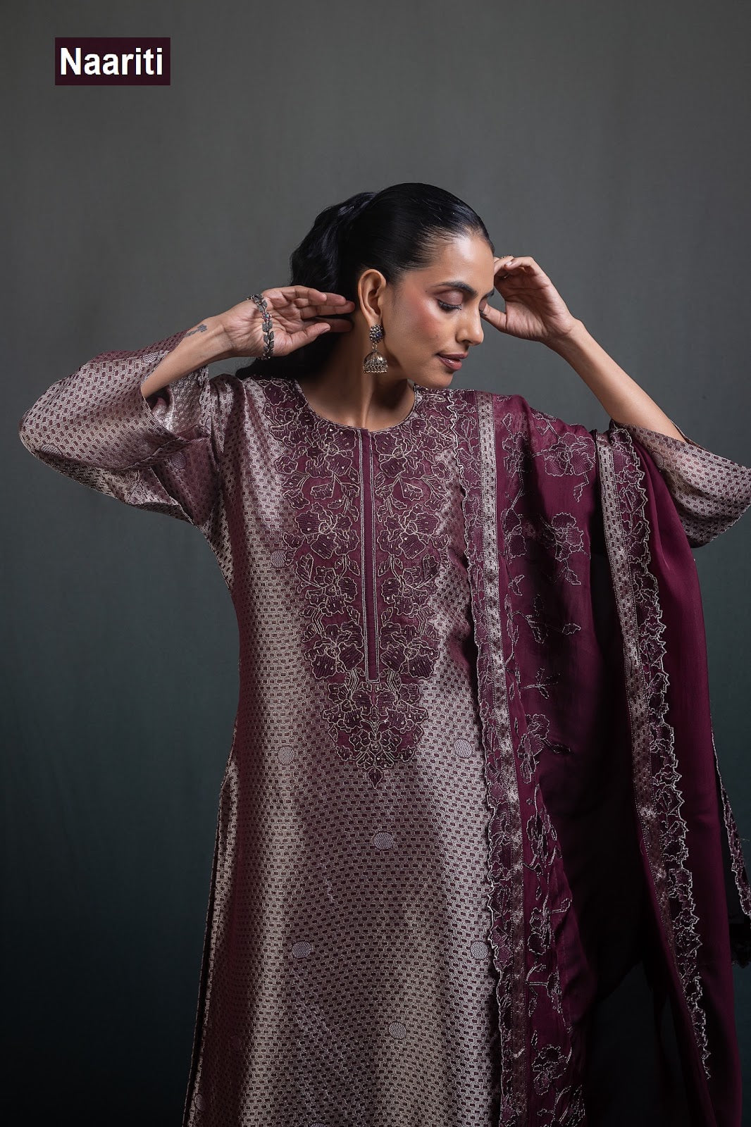 Waksha 2816 Naariti Silk Jacquard Pant Style Suits Exporter Gujarat
