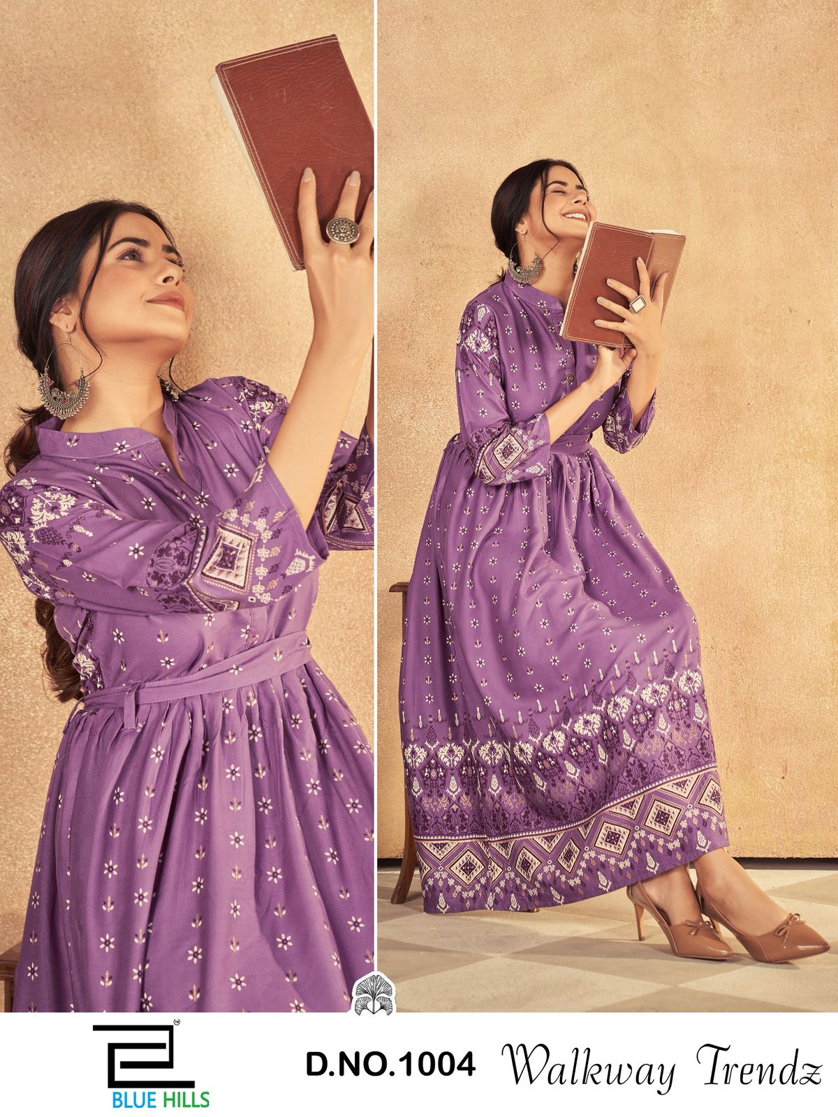वॉकवे ट्रेंड्ज़ ब्लू हिल्स रेयॉन 14 किलोग्राम अनारकली कुर्तियां निर्यातक गुजरात