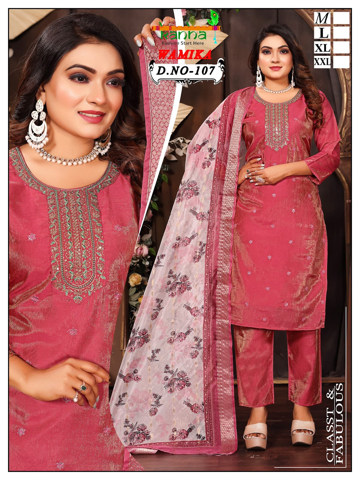 Wamika 290425 Kanha Roman Simmer Readymade Pant Style Suits Wholesale Price