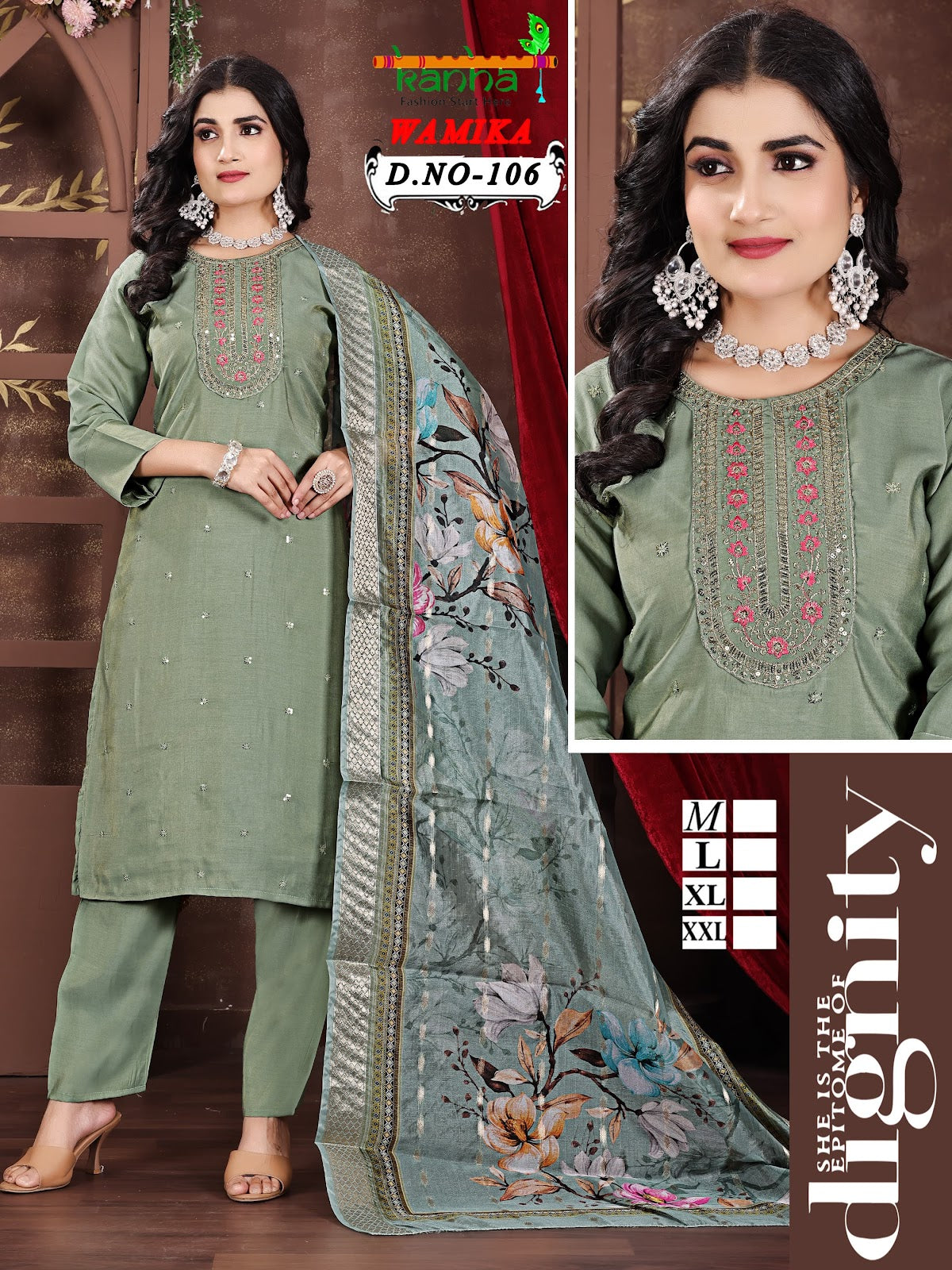 Wamika Kanha Roman Simmer Readymade Pant Style Suits Wholesale Rate