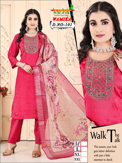 Wamika Kanha Roman Simmer Readymade Pant Style Suits Wholesale Rate