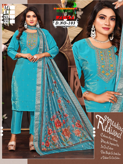 Wamika Kanha Roman Simmer Readymade Pant Style Suits Wholesale Rate