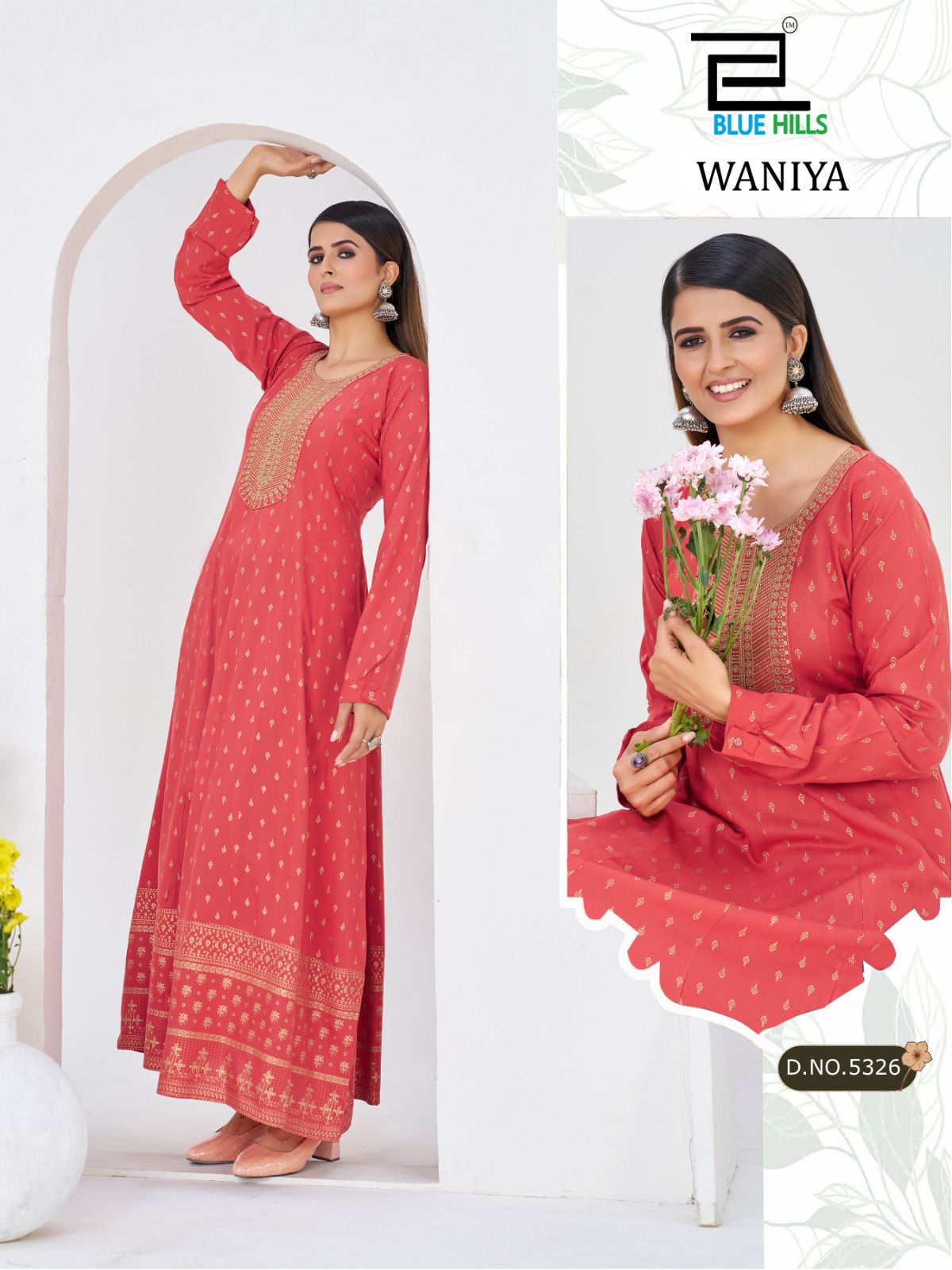 Waniya Blue Hills Rayon Anarkali Kurtis Supplier India