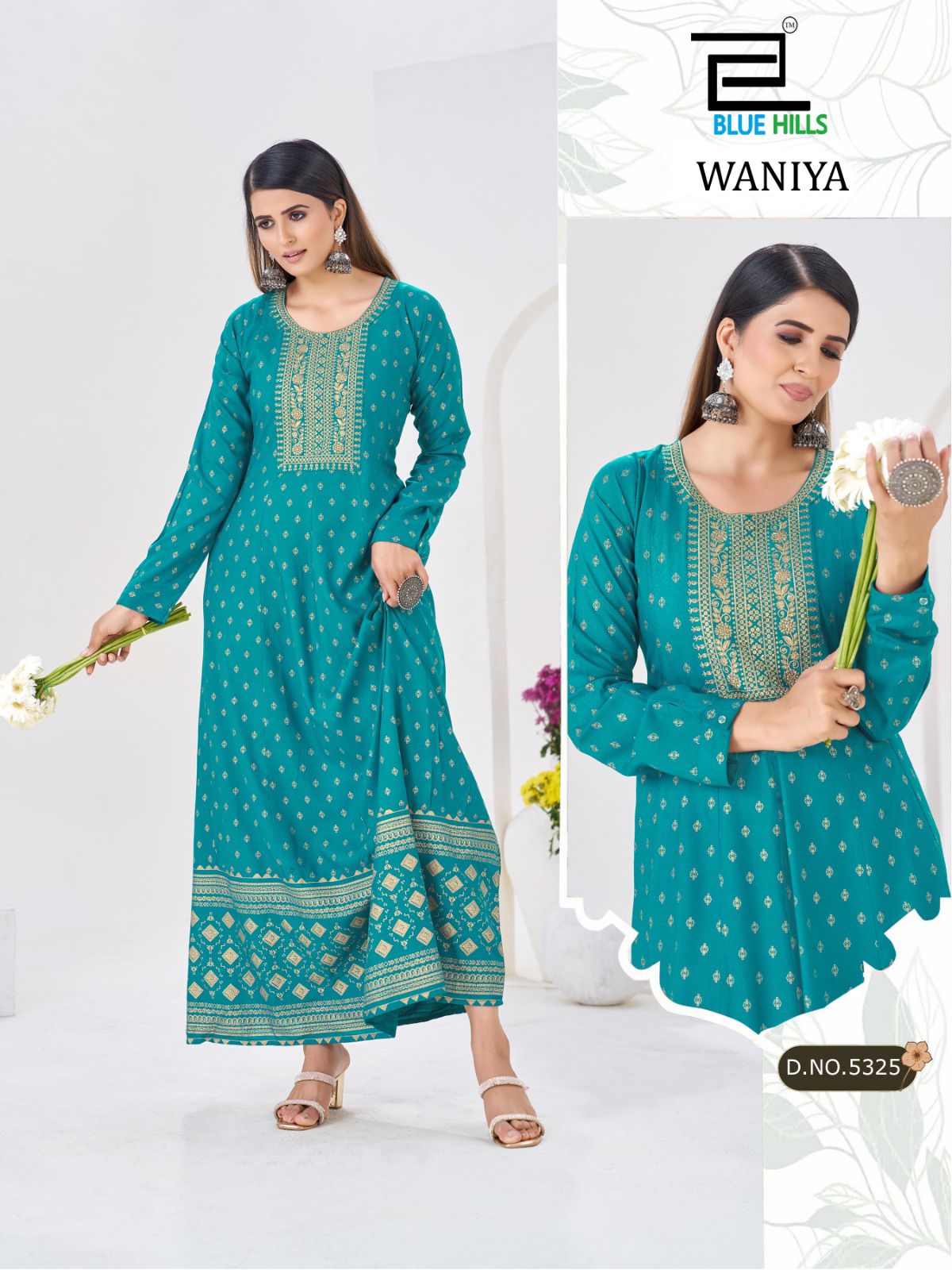 Waniya Blue Hills Rayon Anarkali Kurtis Supplier India