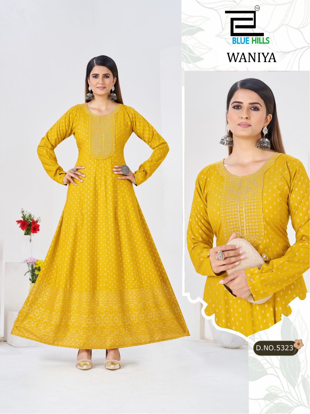 Waniya Blue Hills Rayon Anarkali Kurtis Supplier India