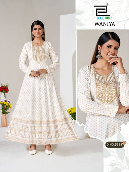 Waniya Blue Hills Rayon Anarkali Kurtis Supplier India