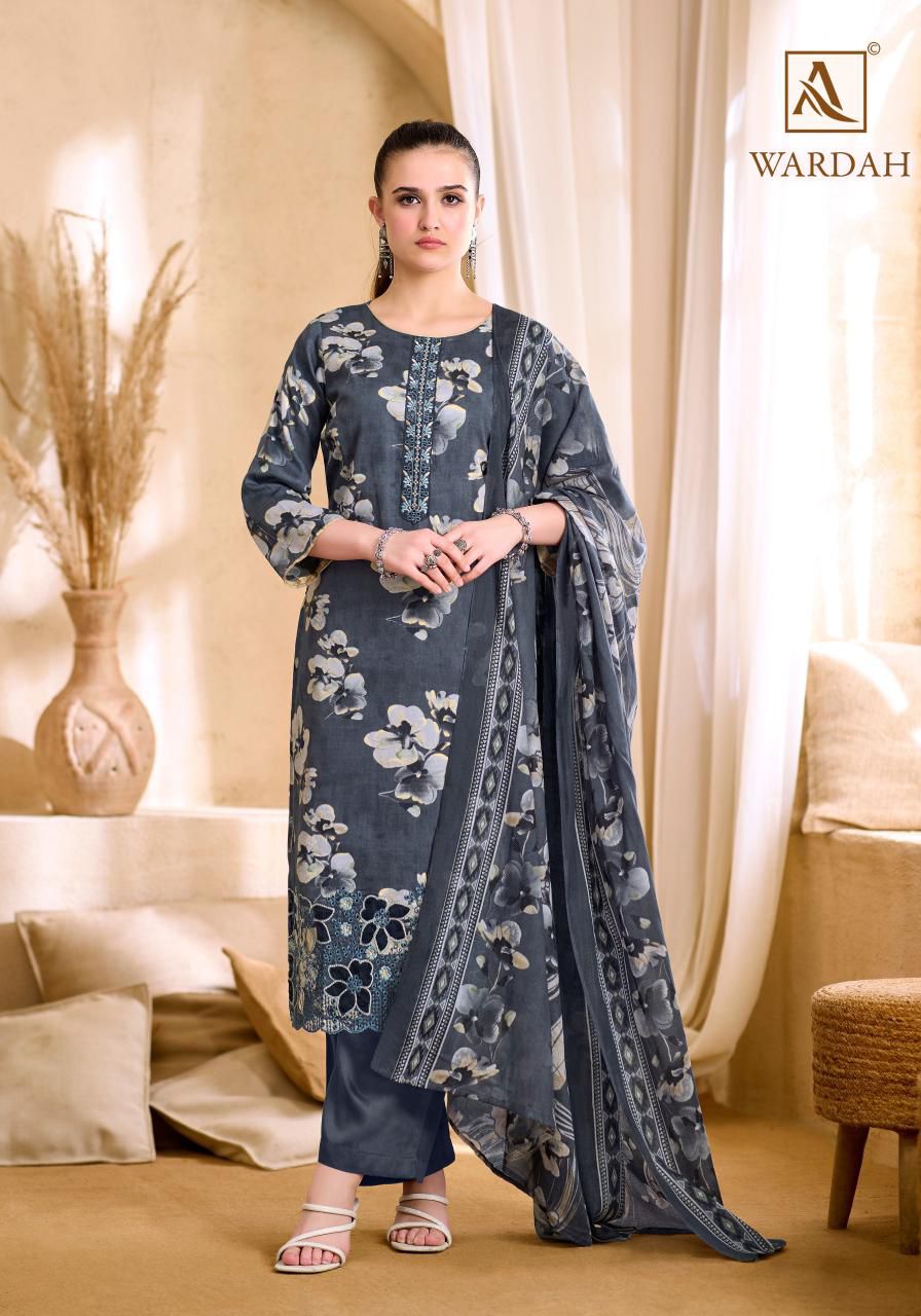 Wardah Alok Zam Cotton Karachi Salwar Suits Supplier