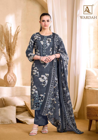 Wardah Alok Zam Cotton Karachi Salwar Suits Supplier