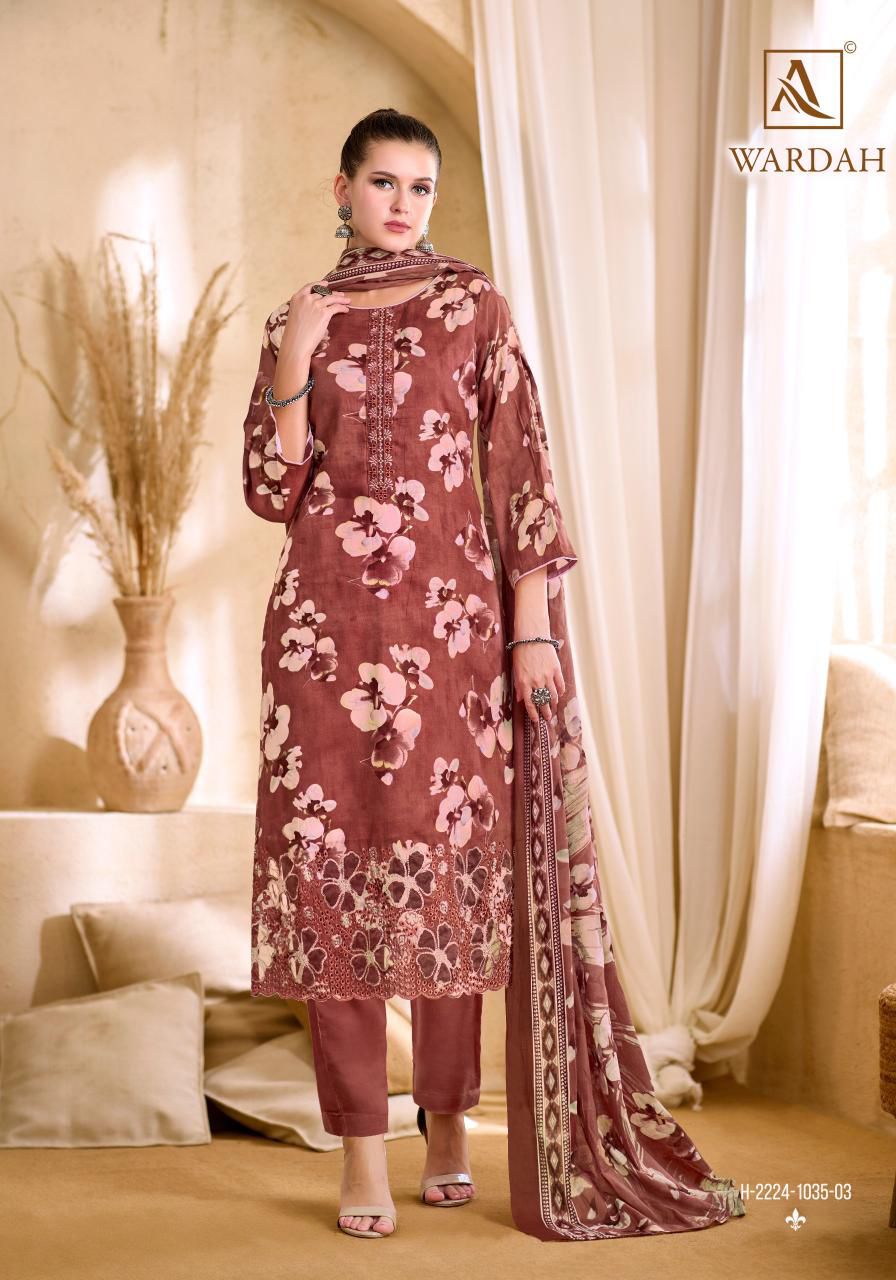 Wardah Alok Zam Cotton Karachi Salwar Suits Supplier
