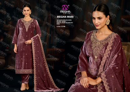 Wari Megha Velvet Suits Wholesaler