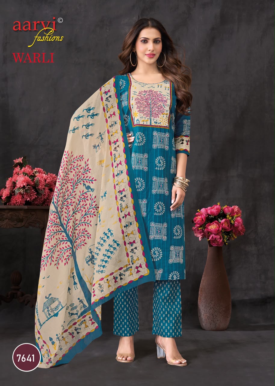 Warli Vol 1 Aarvi Fashions Readymade Cotton Pant Suits Supplier India