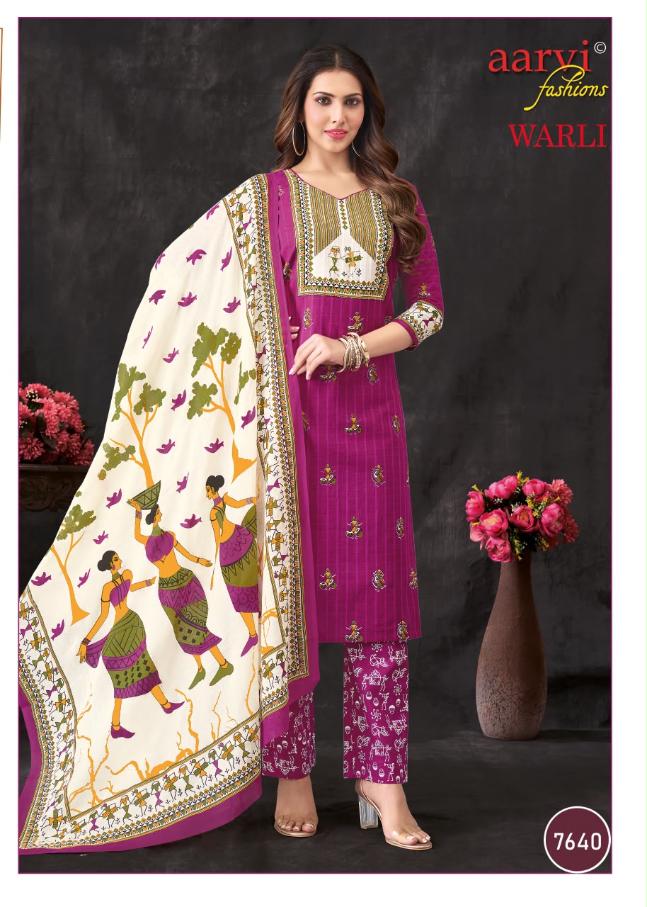 Warli Vol 1 Aarvi Fashions Readymade Cotton Pant Suits Supplier India