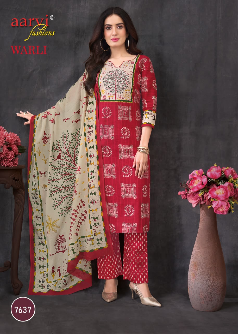 Warli Vol 1 Aarvi Fashions Readymade Cotton Pant Suits Supplier India