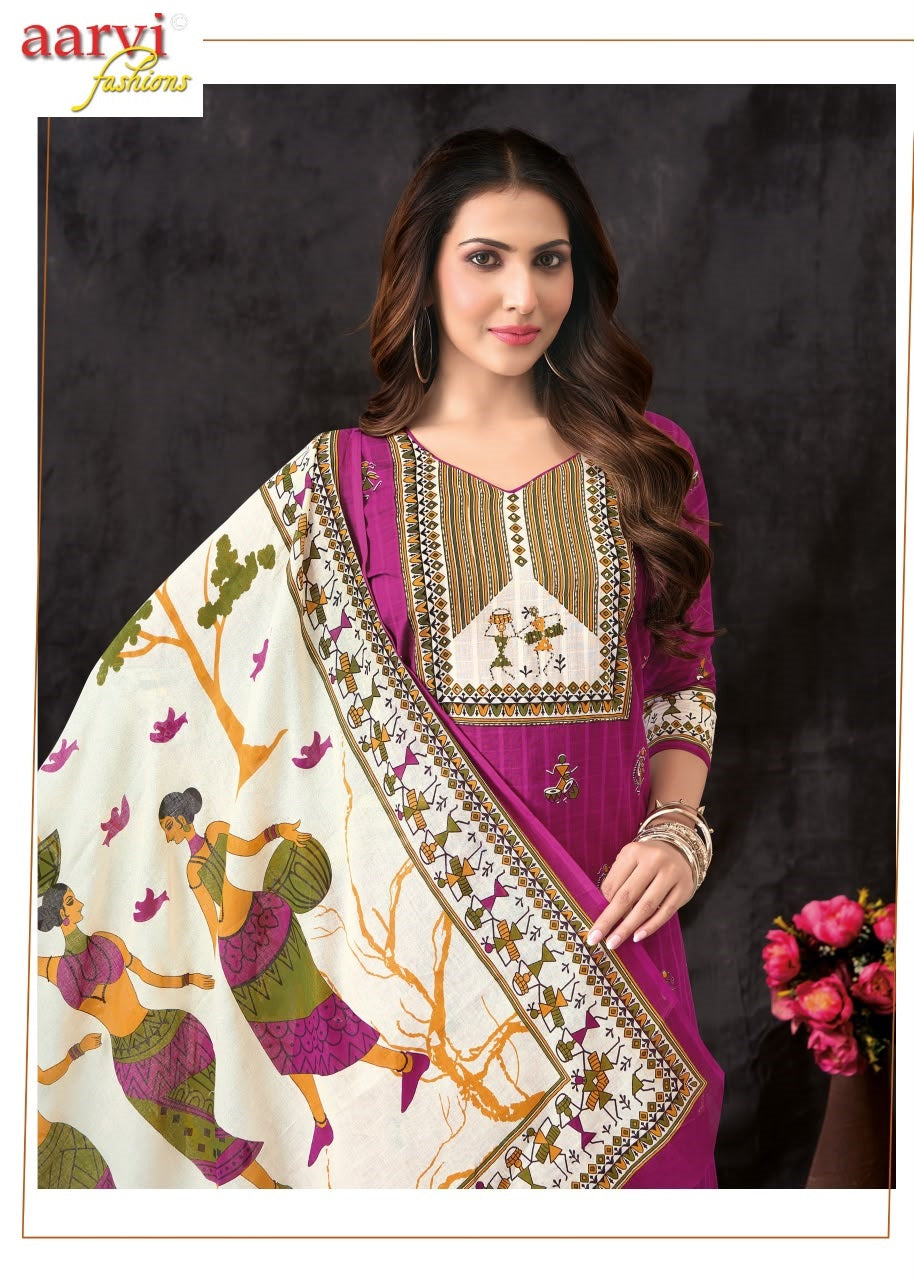 Warli Vol 1 Aarvi Fashions Readymade Cotton Pant Suits Supplier India