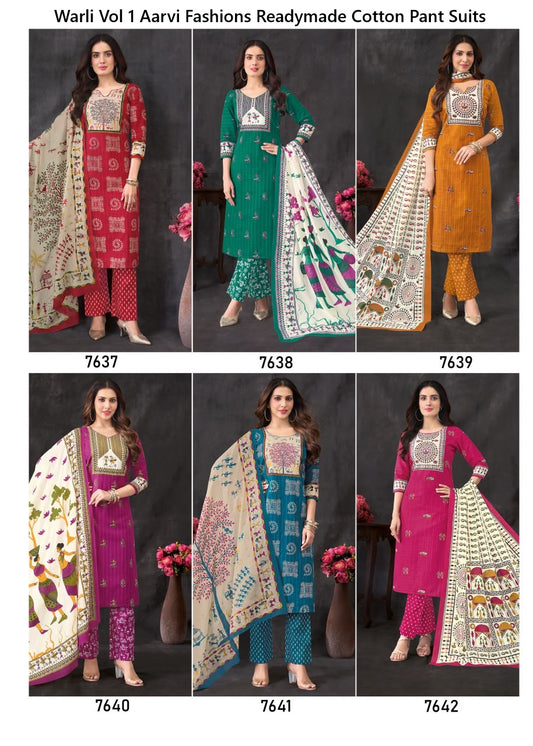Warli Vol 1 Aarvi Fashions Readymade Cotton Pant Suits Supplier India