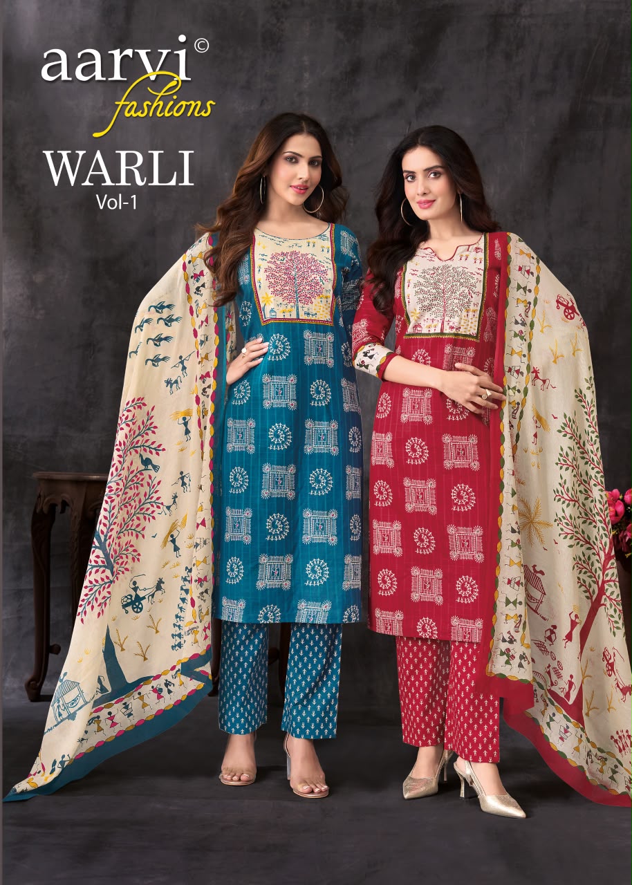 Warli Vol 1 Aarvi Fashions Readymade Cotton Pant Suits Supplier India