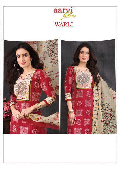 Warli Vol 1 Aarvi Fashions Readymade Cotton Pant Suits Supplier India
