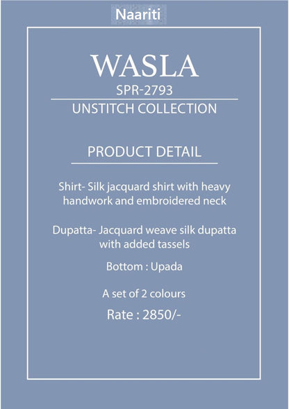 Wasla 2793 Naariti Silk Jacquard Pant Style Suits Manufacturer