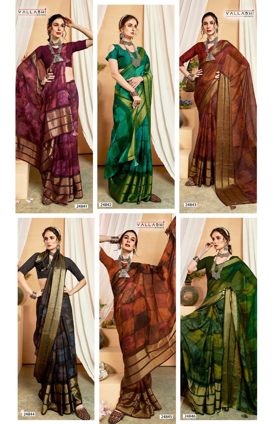Waterfall Vol 12 Vallabhi Prints Chiffon Sarees Manufacturer Gujarat