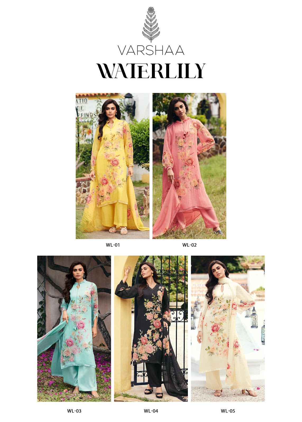 Waterlily Varshaa Chinon Chiffon Pant Style Suits Wholesale