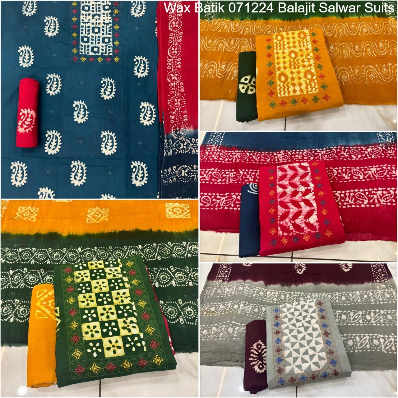 Wax Batik 071224 Balajit Cotton Salwar Suits Exporter Ahmedabad