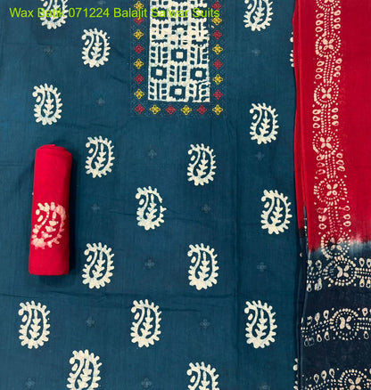 Wax Batik 071224 Balajit Cotton Salwar Suits Exporter Ahmedabad