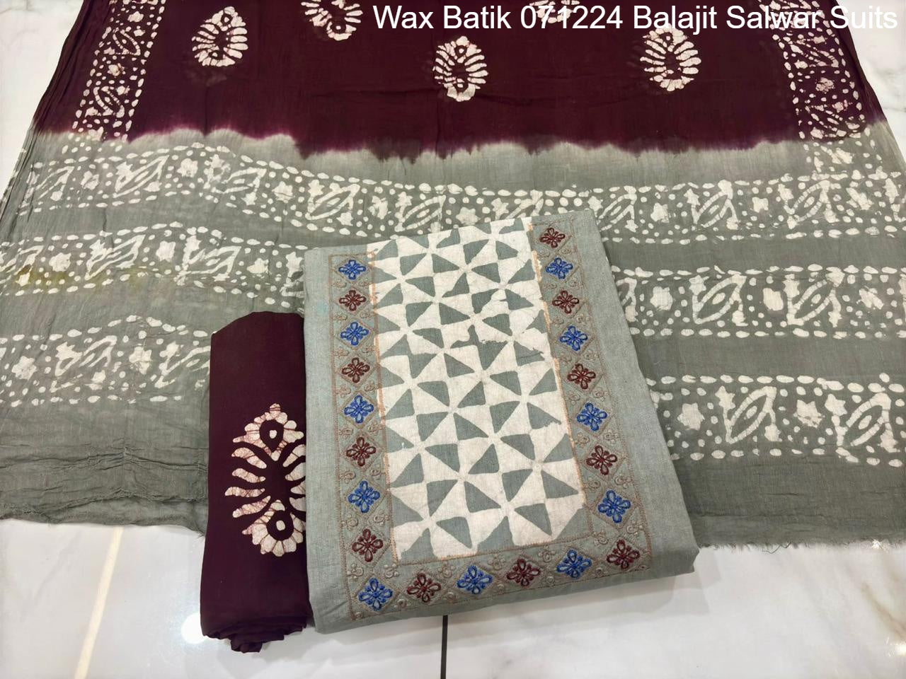 Wax Batik 071224 Balajit Cotton Salwar Suits Exporter Ahmedabad