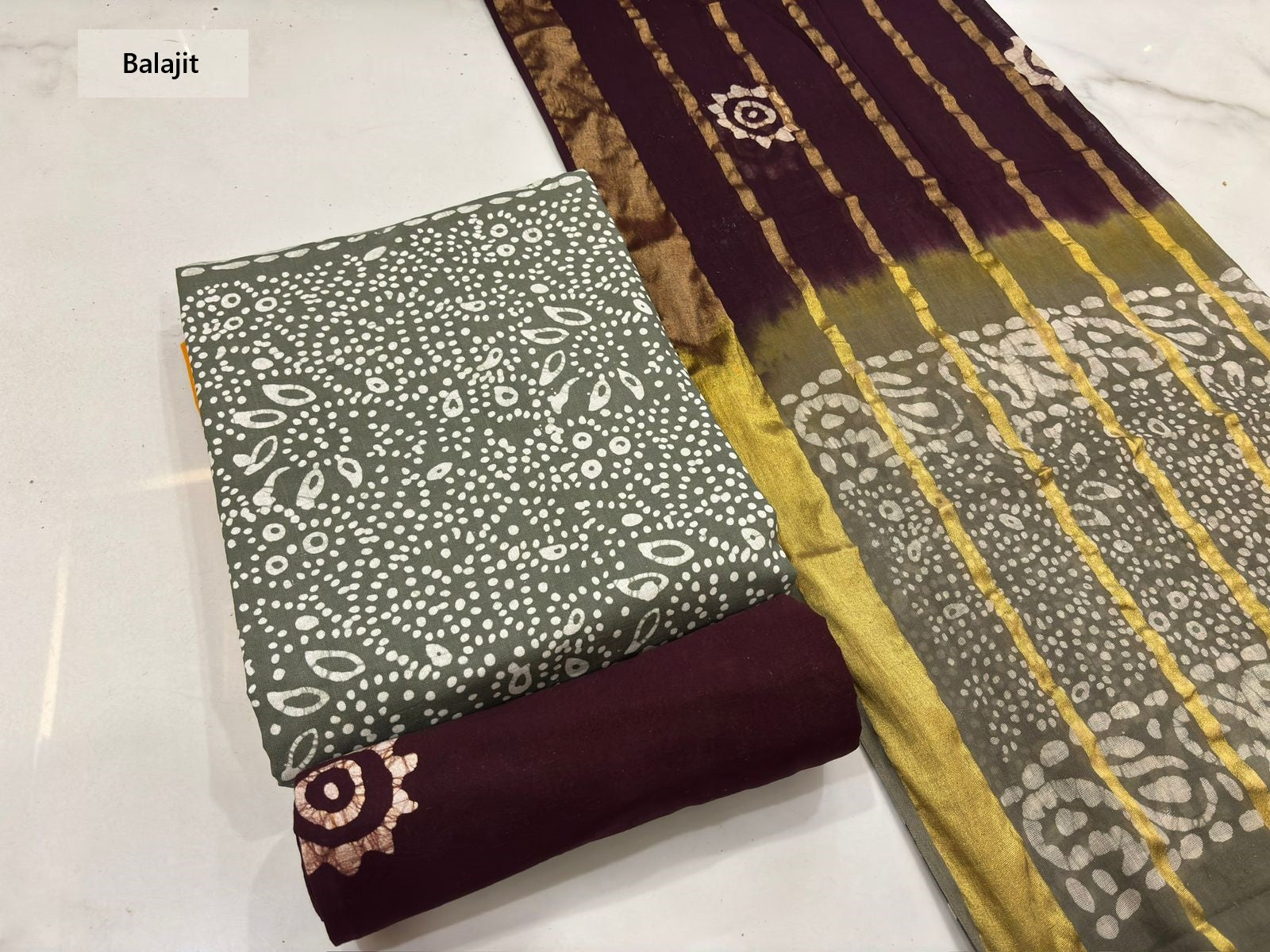 Wax Batik 230126 Balajit Cotton Dress Material Wholesale Price