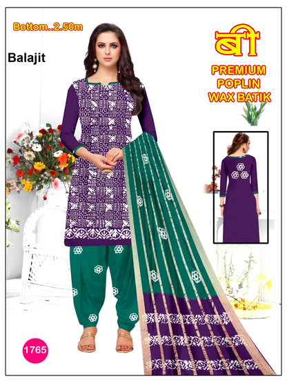 Wax Batik 2508 Balajit Poplin Salwar Suits Exporter Gujarat