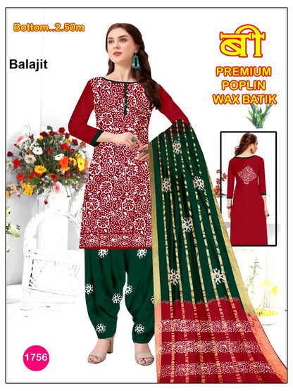Wax Batik 2508 Balajit Poplin Salwar Suits Exporter Gujarat