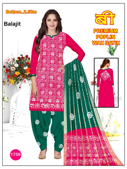 Wax Batik 2508 Balajit Poplin Salwar Suits Exporter Gujarat