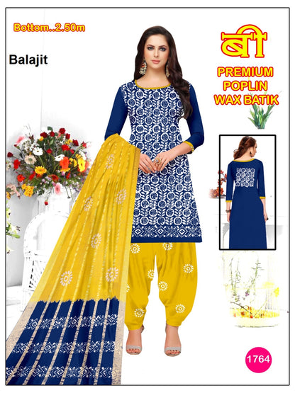 Wax Batik 2508 Balajit Poplin Salwar Suits Exporter Gujarat