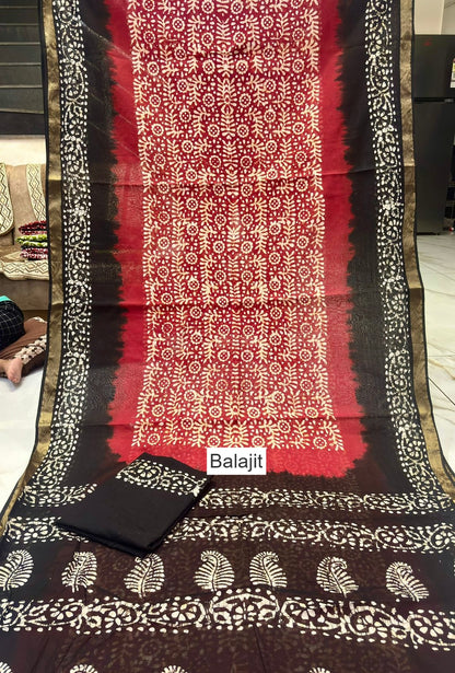 Wax Batik Balajit Cotton Sarees Manufacturer Gujarat