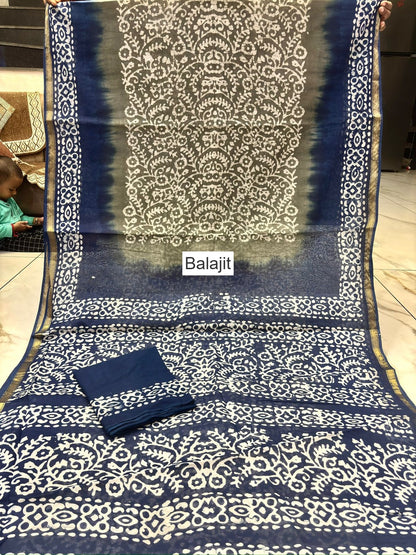 Wax Batik Balajit Cotton Sarees Manufacturer Gujarat