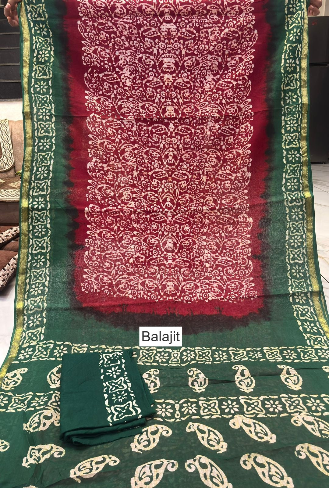 Wax Batik Balajit Cotton Sarees Manufacturer Gujarat