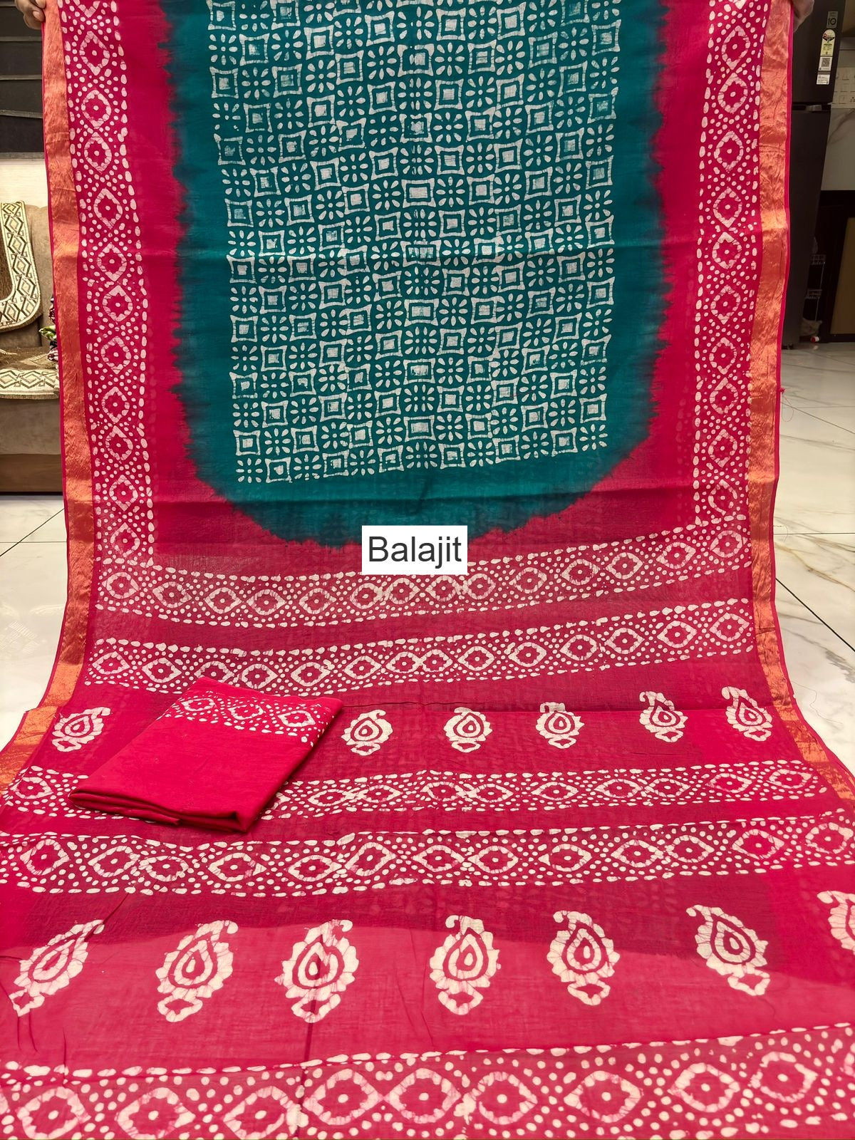 Wax Batik Balajit Cotton Sarees Manufacturer Gujarat