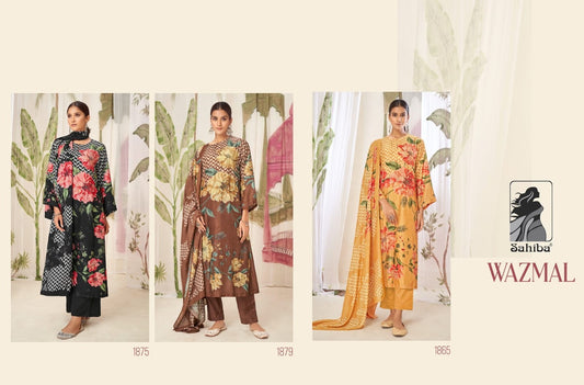 Wazmal Sahiba Muslin Silk Pant Style Suits Wholesaler Ahmedabad